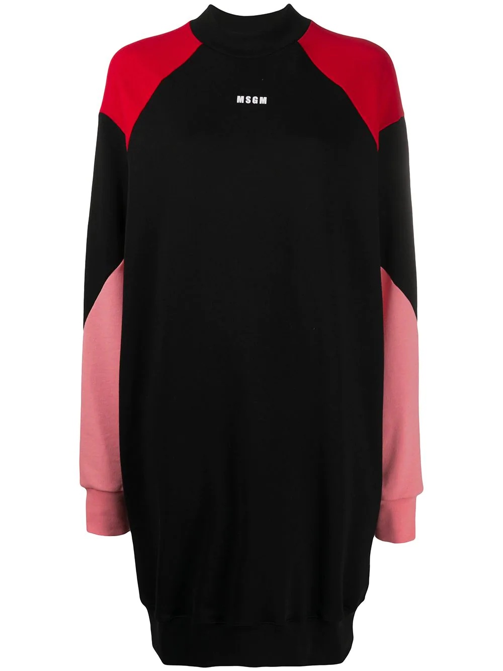 logo-print colour-block sweater-dress - 1