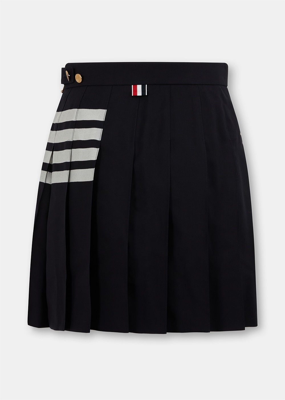 Navy Pleated Mini Skirt - 2