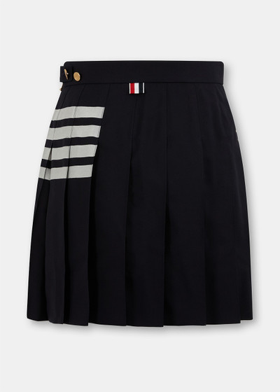 Thom Browne Navy Pleated Mini Skirt outlook