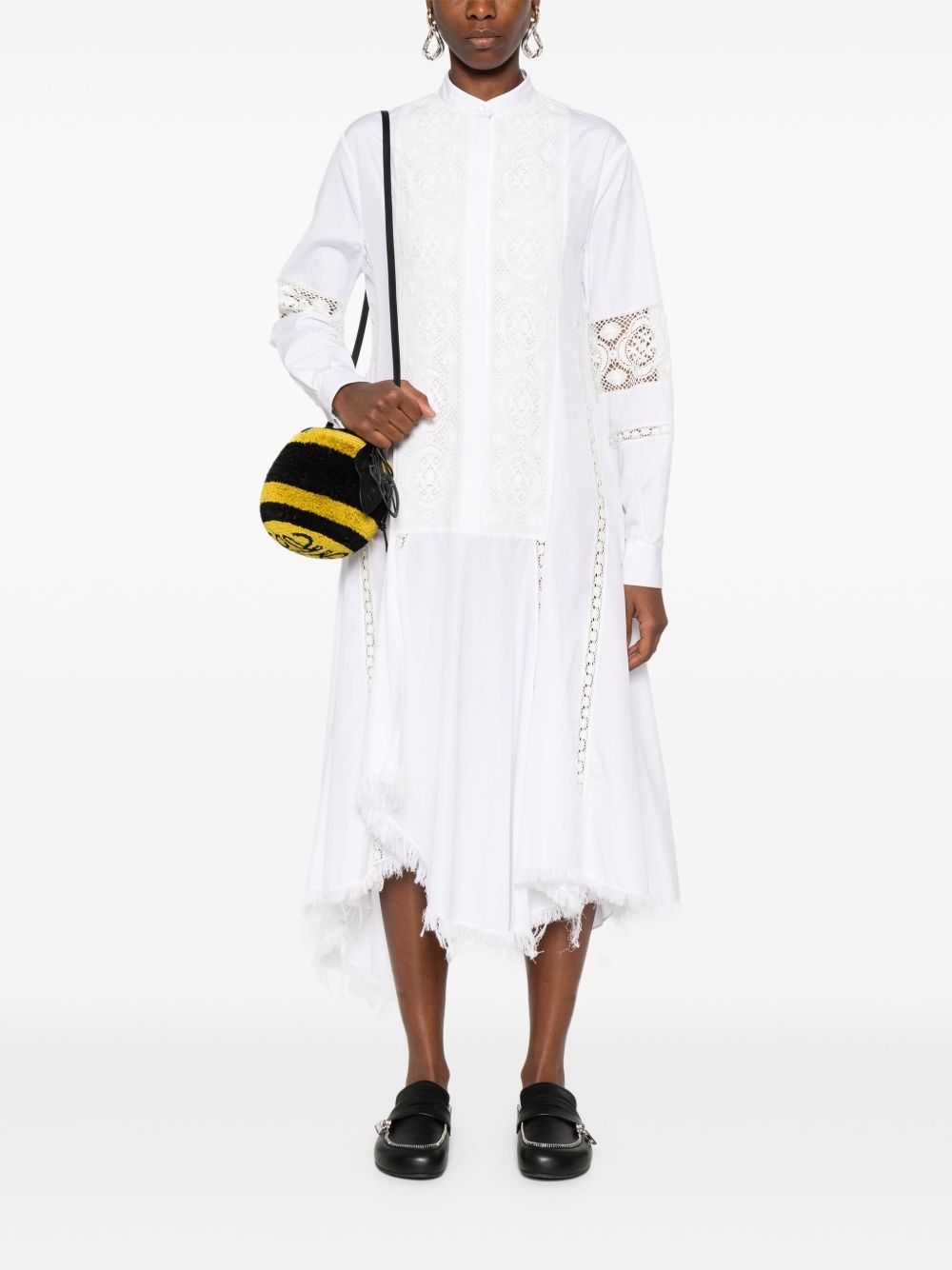 lace-panelling midi dress - 2