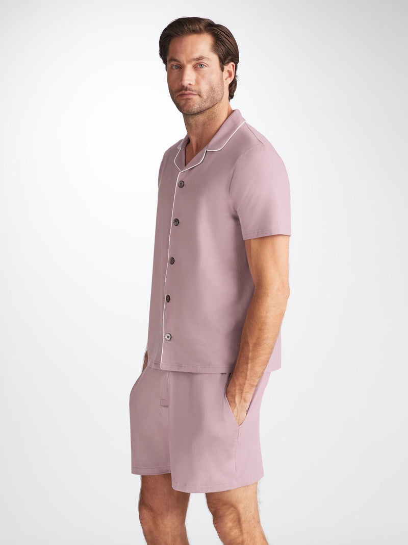 Men's Short Pajamas Basel Micro Modal Stretch Mauve - 2