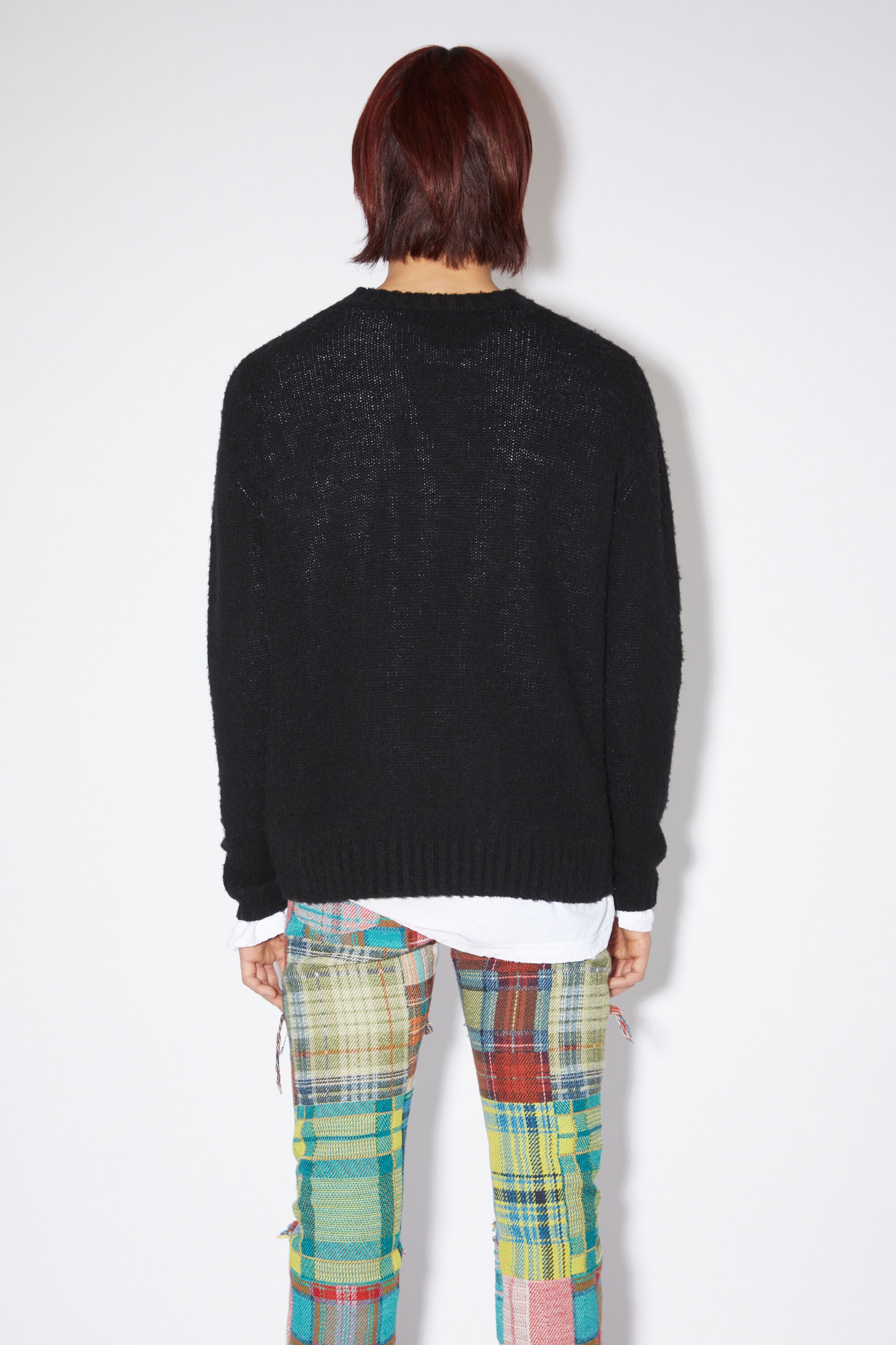 Crew neck wool jumper - Black - 3