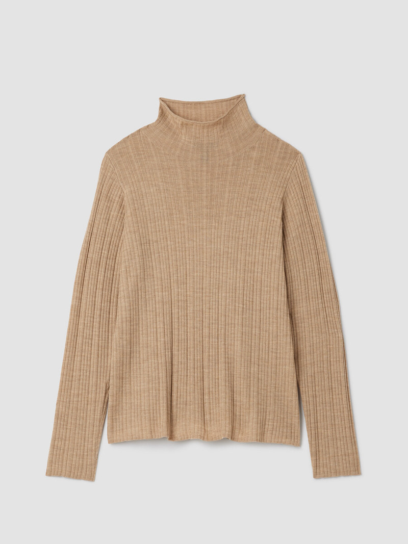 Superfine Merino Turtleneck Top in Regenerative Wool 1