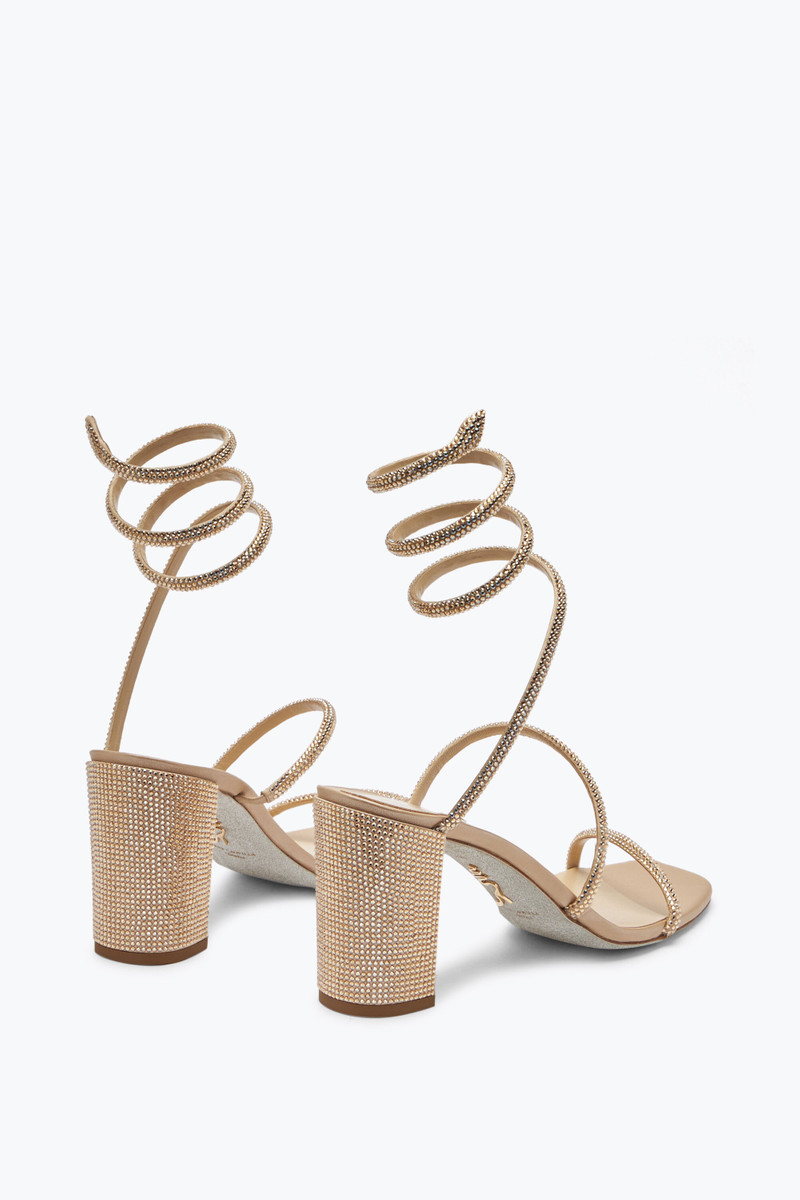 RENE CAOVILLA Cleo  Crystal Beige Sandal 80 outlook