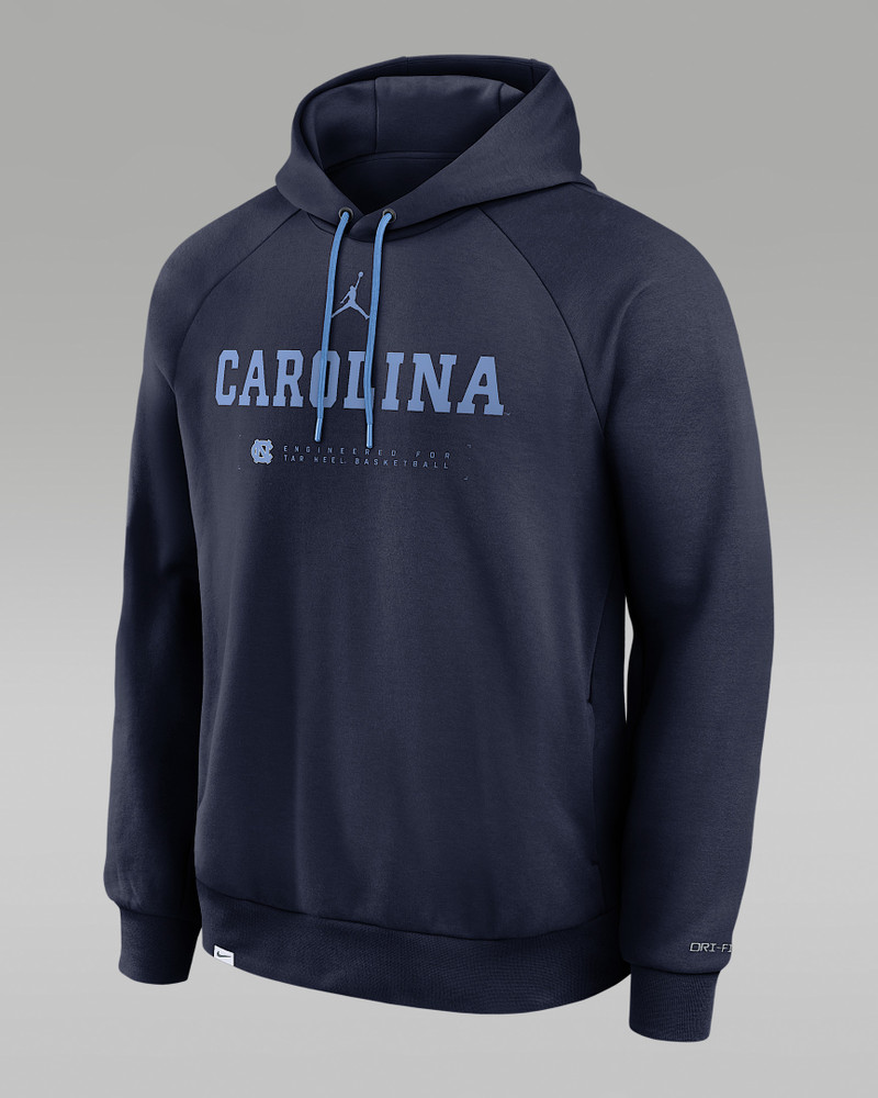 North Carolina Courtside Basketball Practice Men's Jordan Brand Dri-FIT Pullover Hoodie - 1