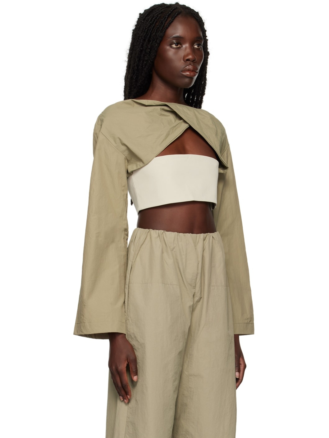 Khaki Twist Long Sleeve T-Shirt - 2