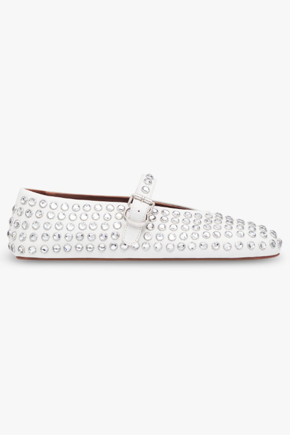 BALLERINAS STRAP STRASS LAMBSKIN STUD | BLANC CASSE - 2
