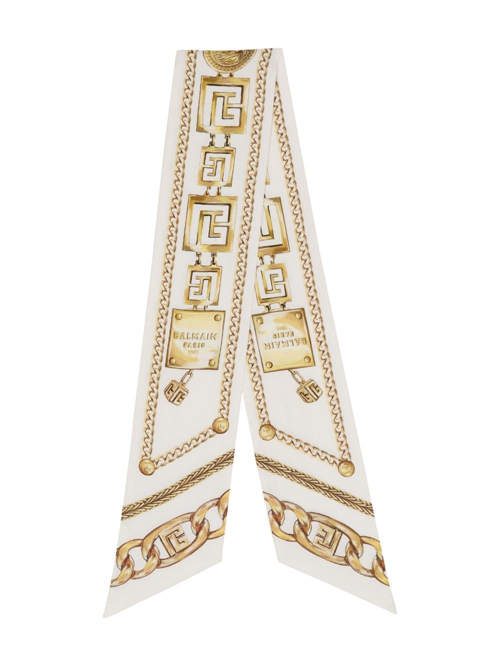 chain-print silk bandana - 1