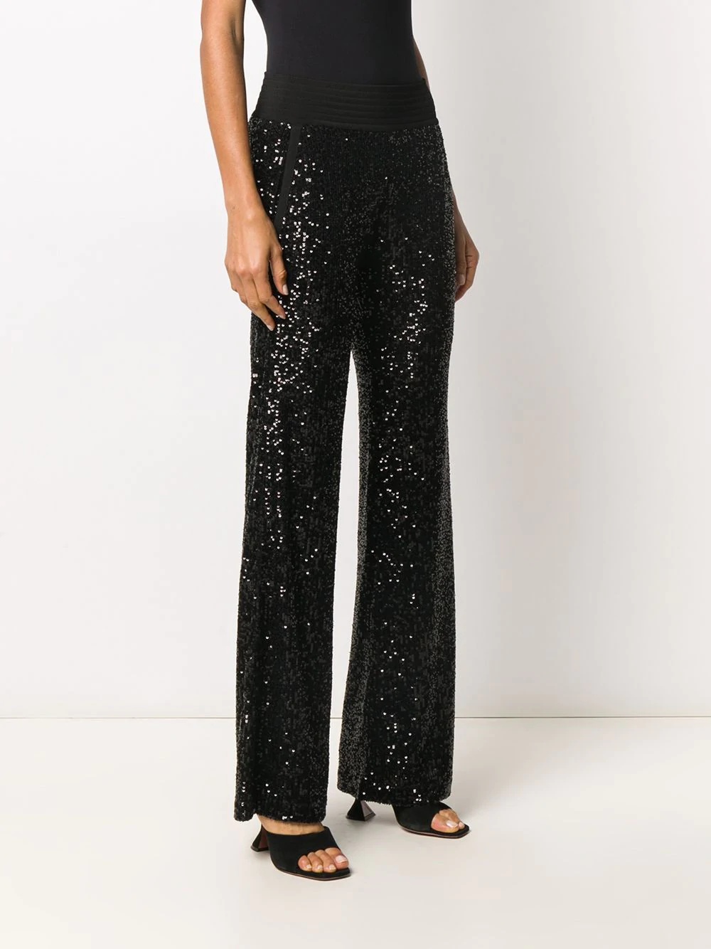 sequin-embellished flared trousers - 3