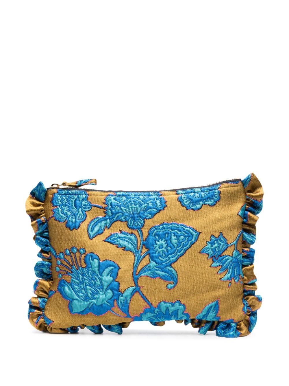 floral-jacquard clutch bag - 1