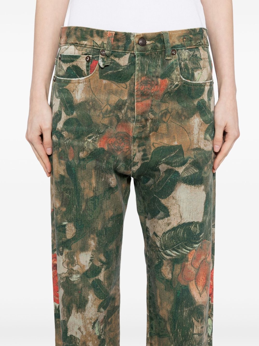 floral-print jeans - 5