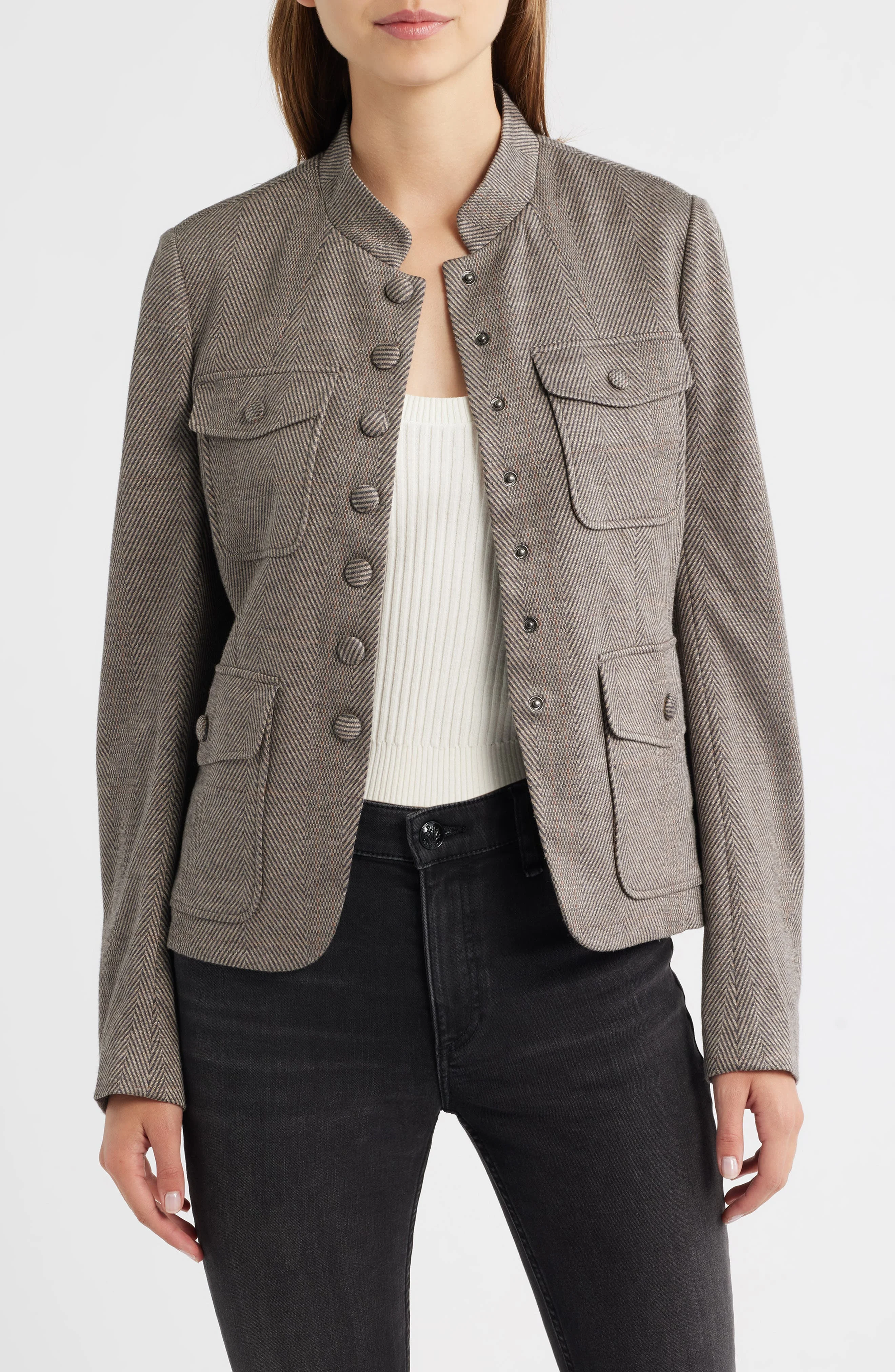 rag & bone Mercer Mixed Print Ponte Jacket in Brown Multi at Nordstrom - 1