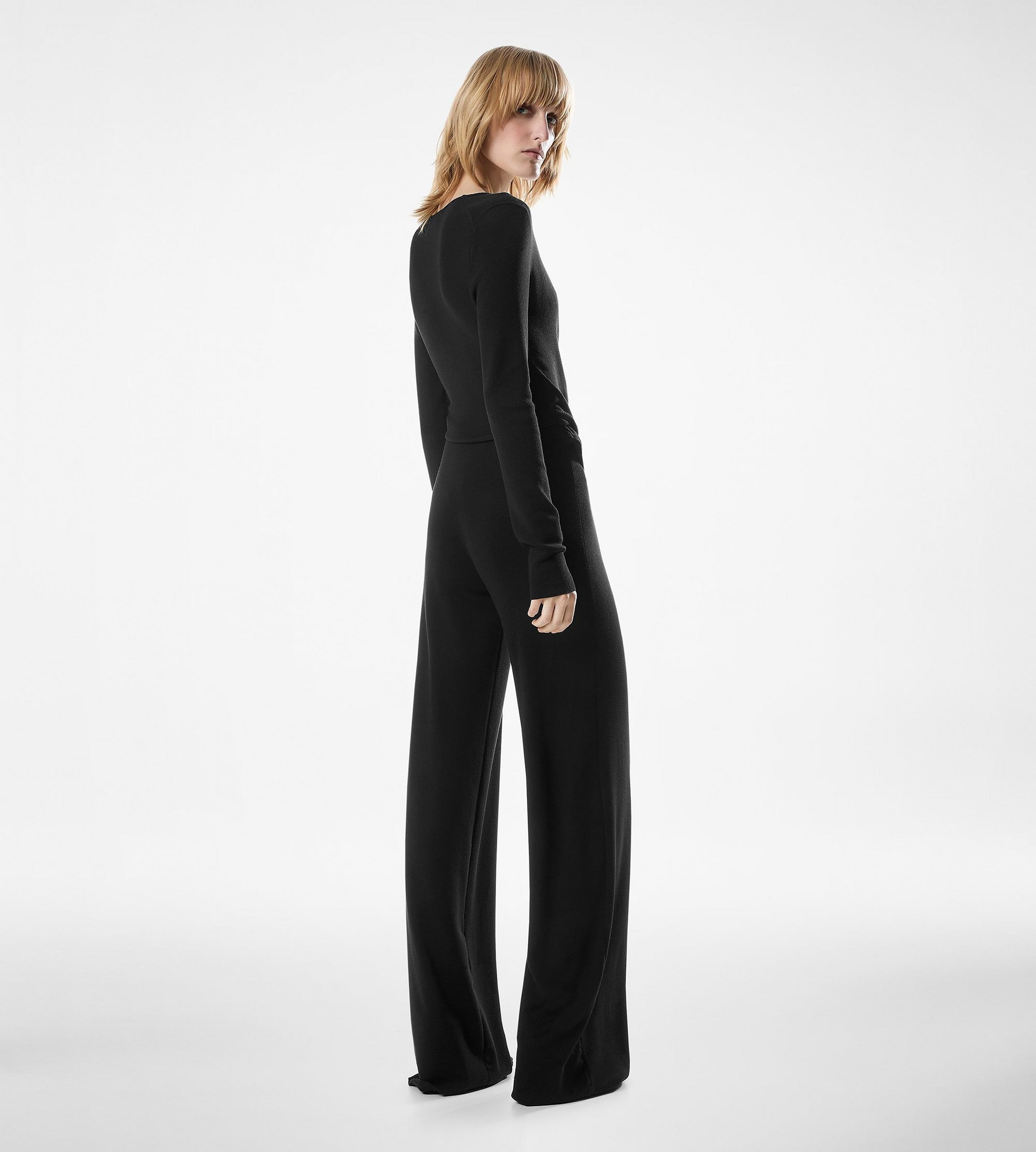 LONG SLEEVE WRAP WOOL JUMPSUIT - 4