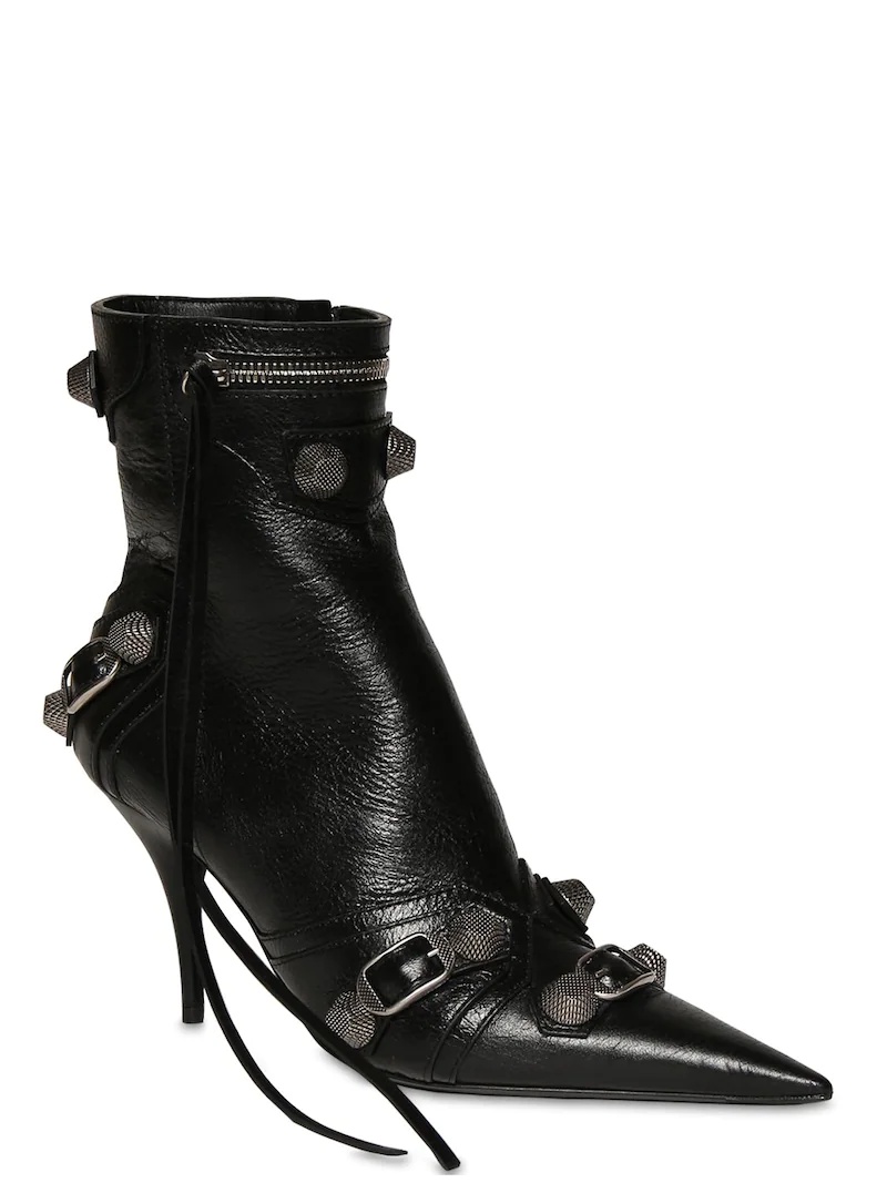90MM CAGOLE LEATHER ANKLE BOOTS - 2
