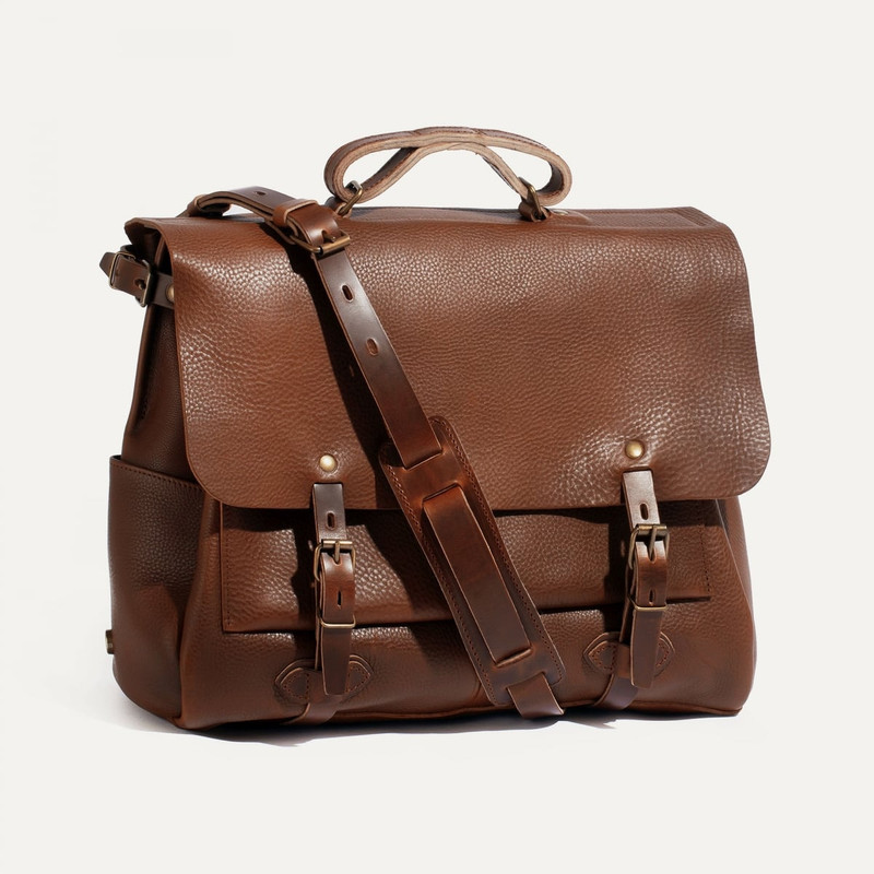 Bleu de Chauffe 48H IRVING EXECUTIVE POSTMAN BAG - AMBER BROWN outlook