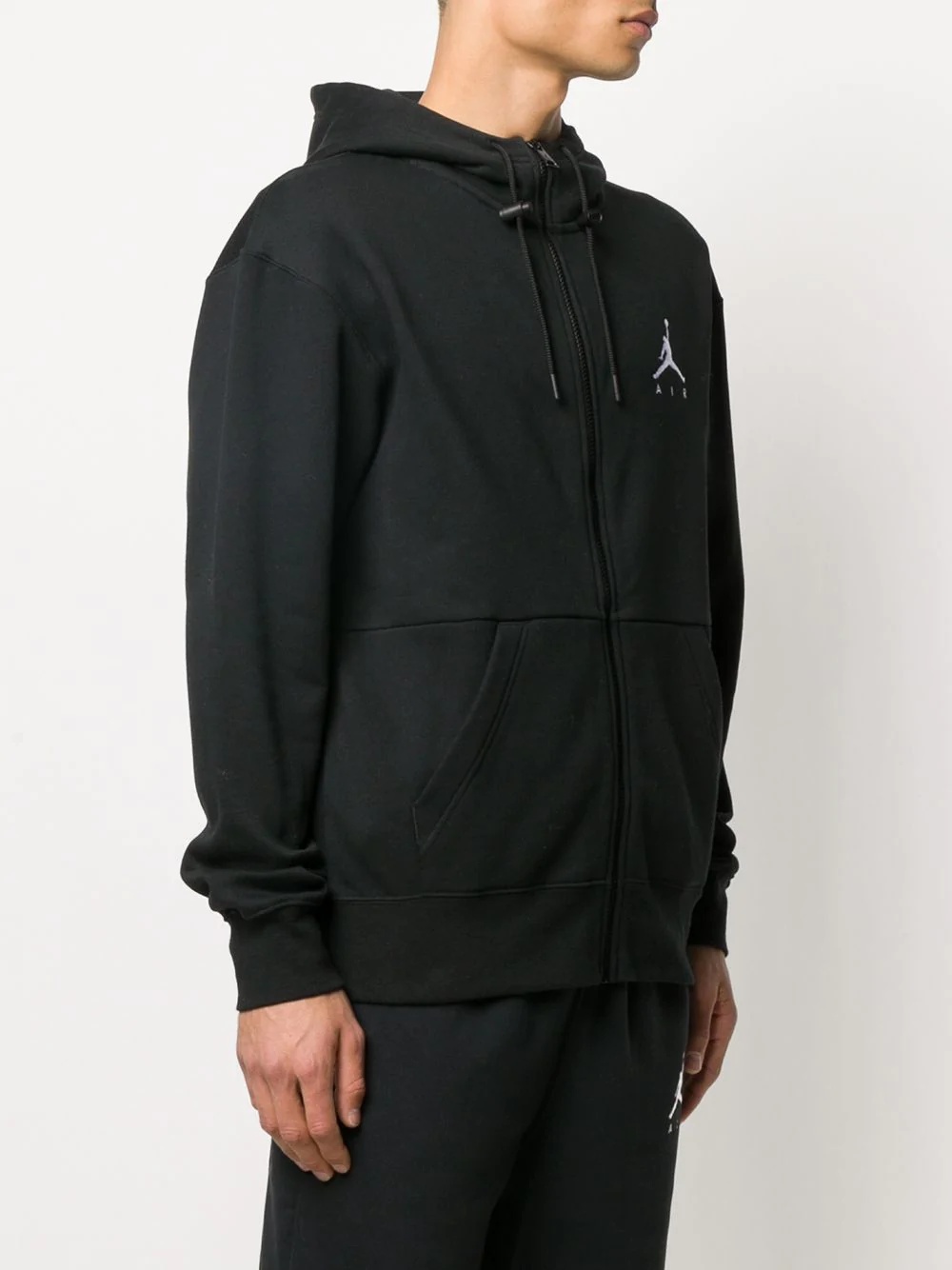 logo print zip-up hoodie - 3