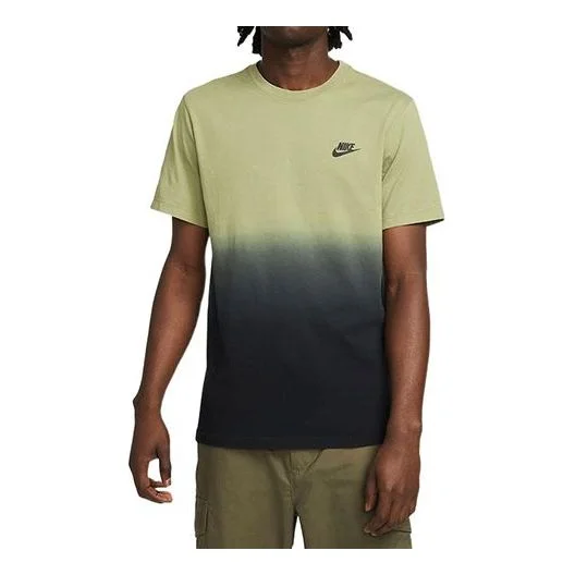 Men's Nike Logo Printing Gradient Casual Sports Short Sleeve Wild Green T-Shirt DR7824-334 - 1