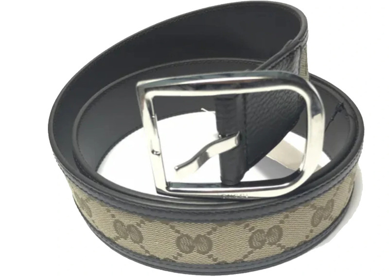 GUCCI Gucci Belt GG Supreme Leather 1.5 Width Beige/Ebony outlook