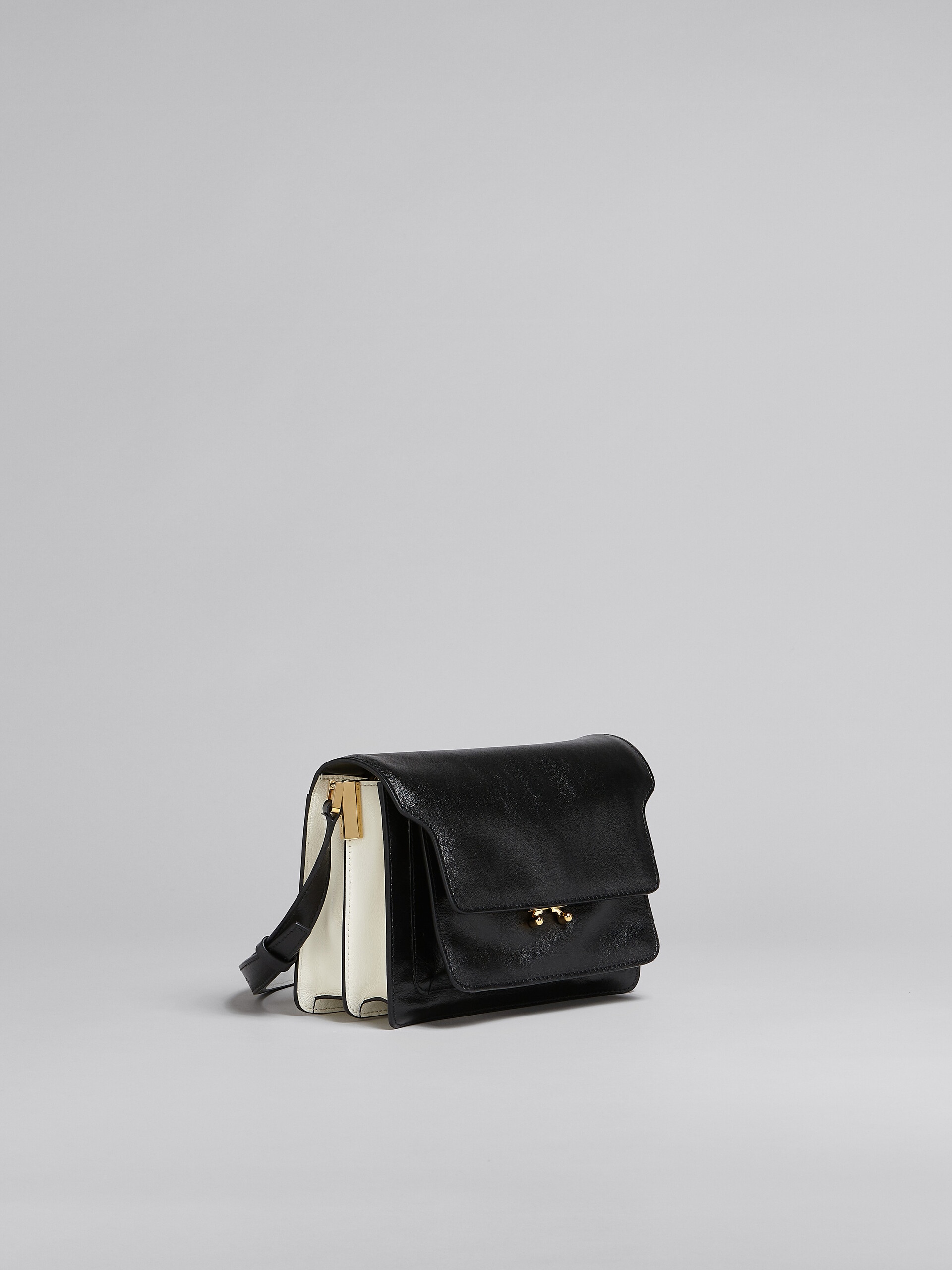 TRUNK SOFT MEDIUM BAG IN BLACK AND WHITE LEATHER - 6