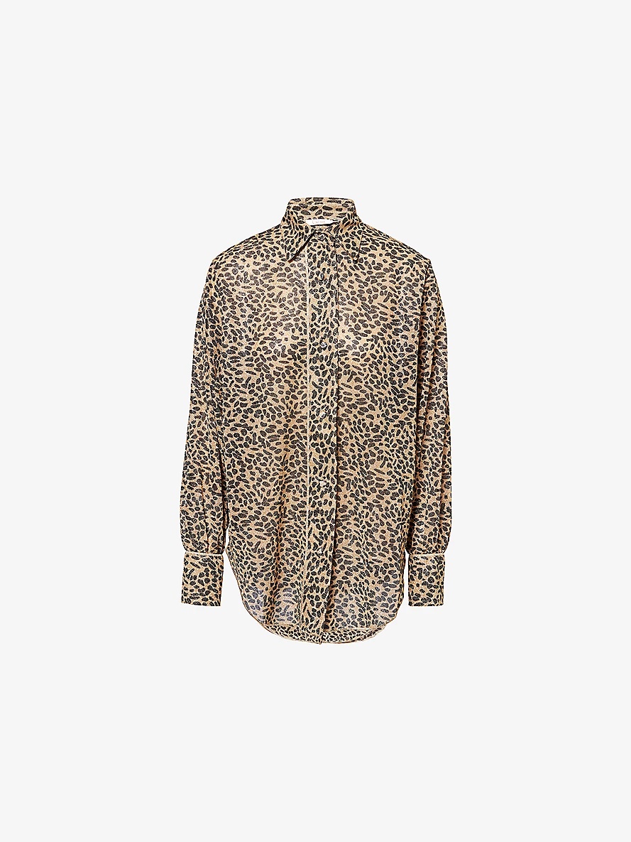 Animalier Long-Sleeve Woven Shirt - 1