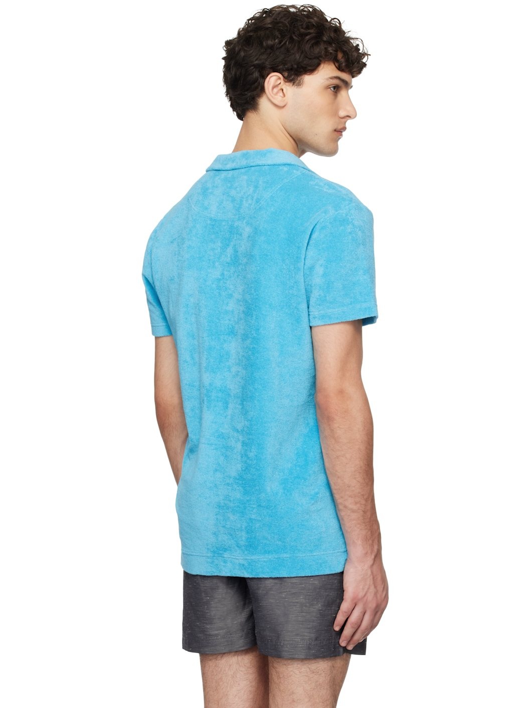 Blue Terry Towelling Polo - 3