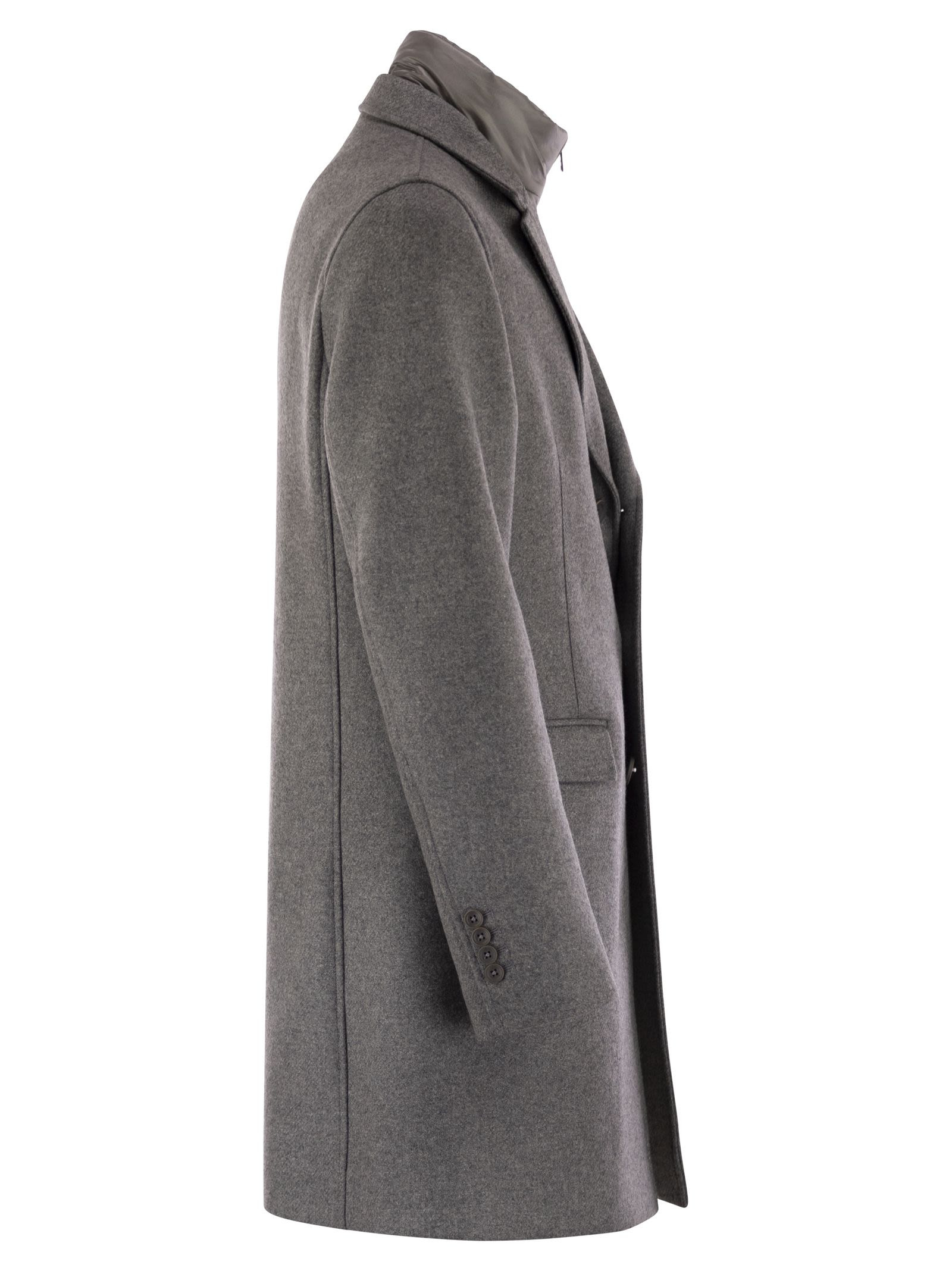 Herno Men Wool Coat With Bib - 3