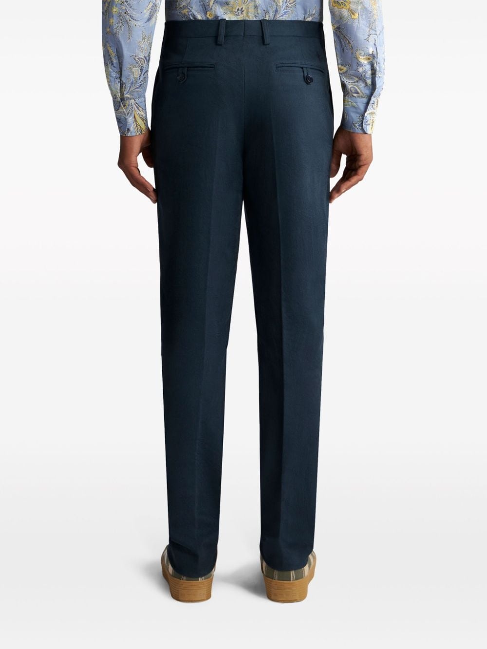 paisley-jacquard chino trousers - 3