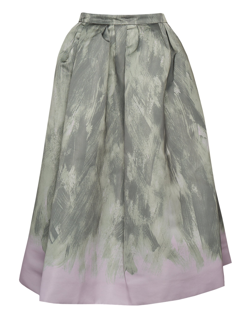 Brushstrokes A-Line Full Midi Skirt - 1