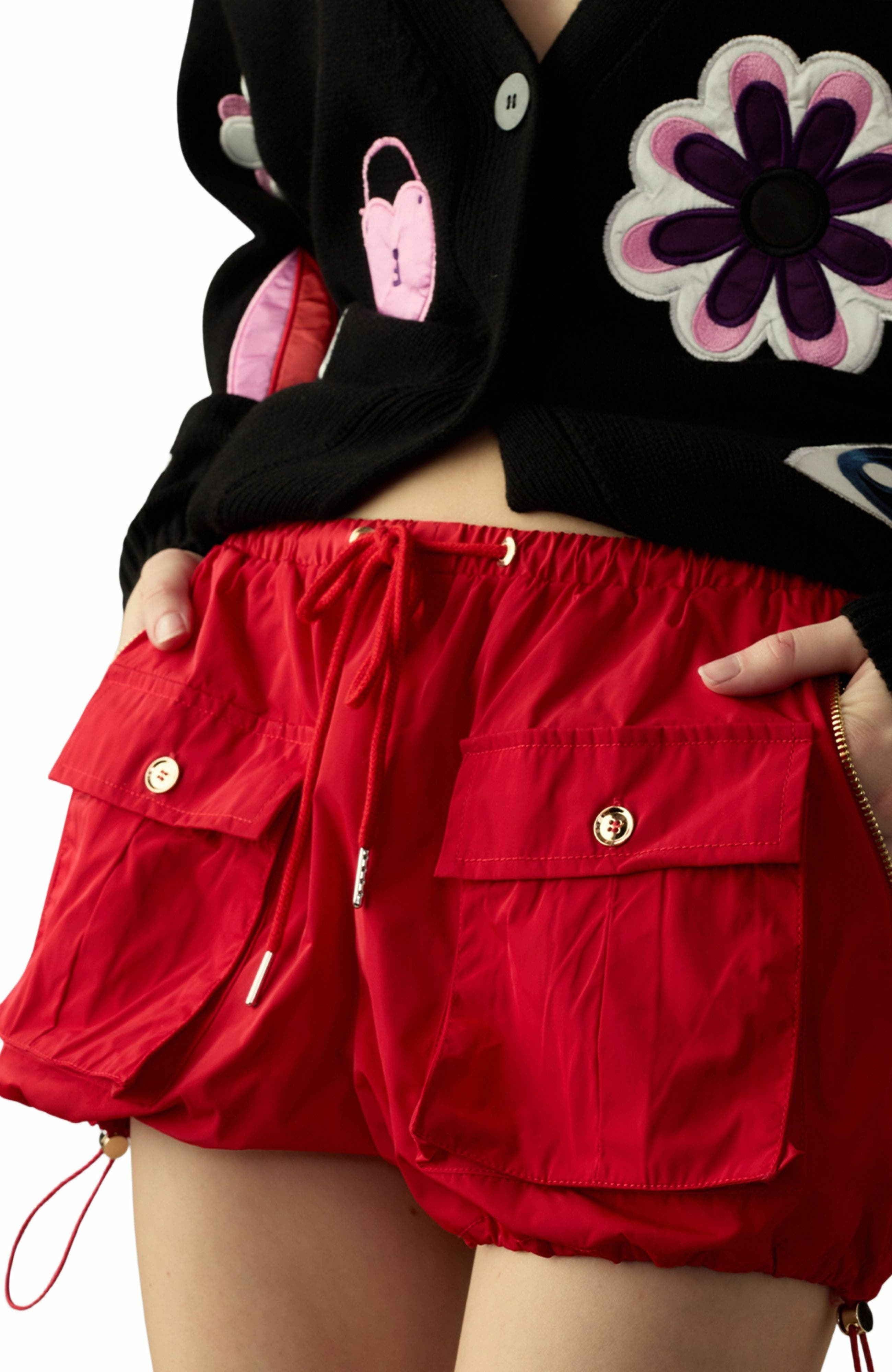 Cynthia Rowley Nylon Cargo Shorts in Red at Nordstrom - 3