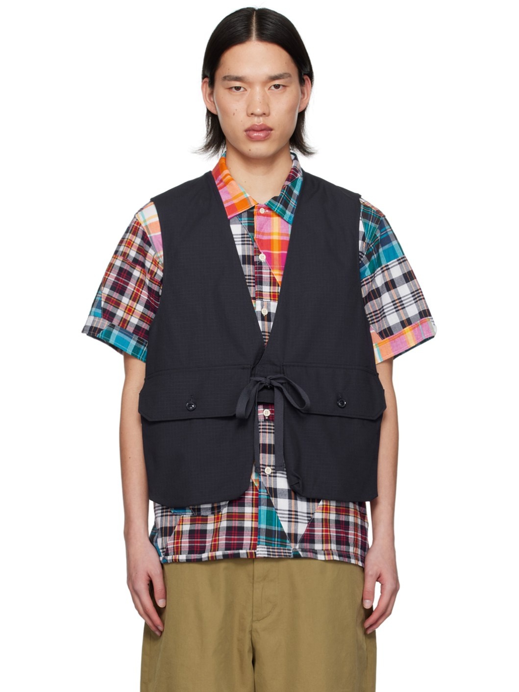 Navy Flap Pocket Vest - 1