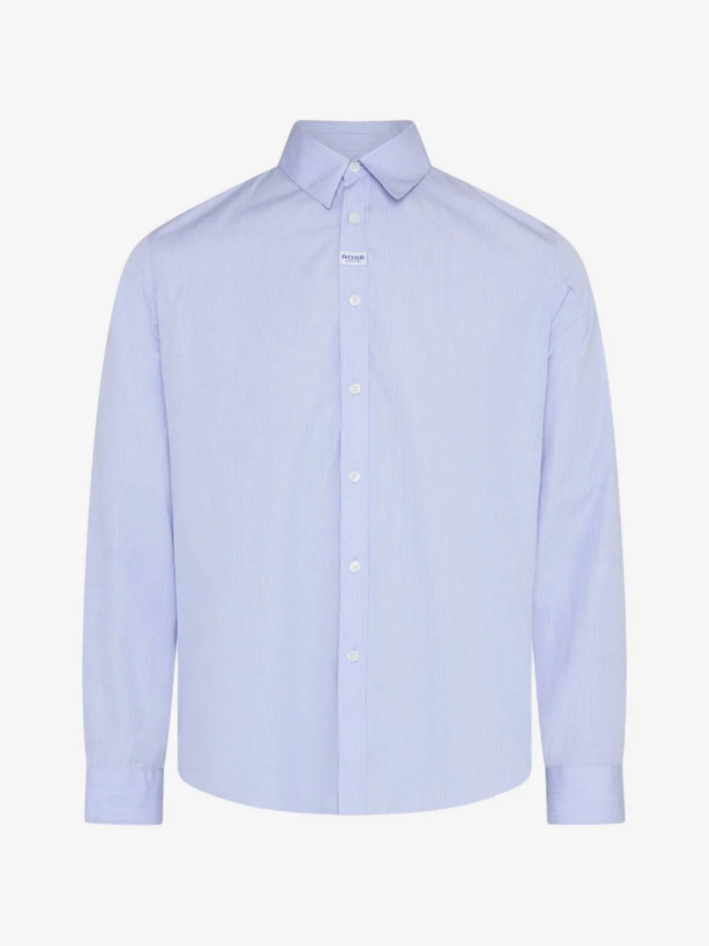 vertical-stripe logo-patch shirt - 1