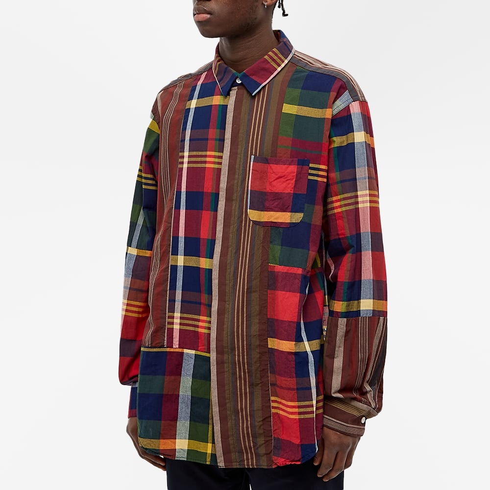 Engineered Garments Plaid Patchwork Combo Stripe Shirt - 3