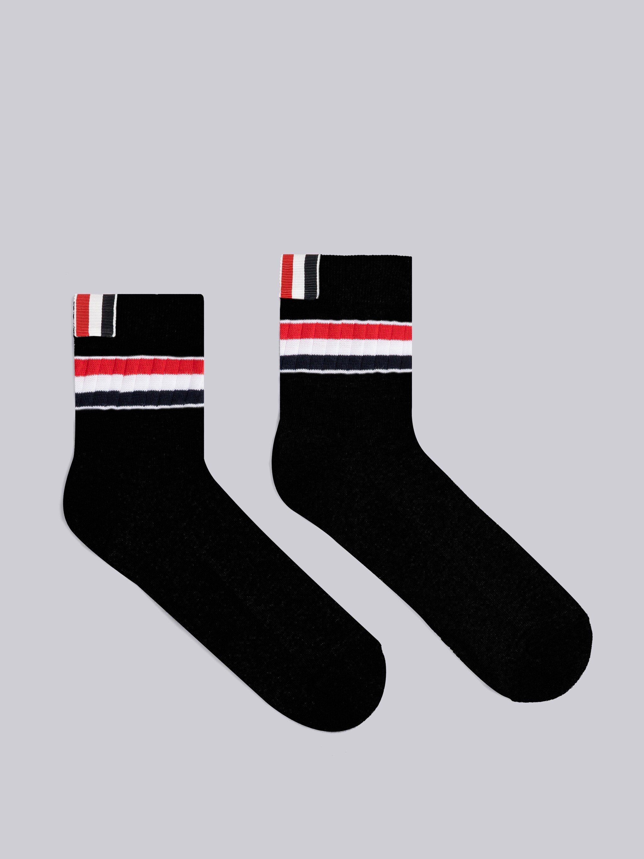 Athletic Rib Stripe Ankle Socks - 1