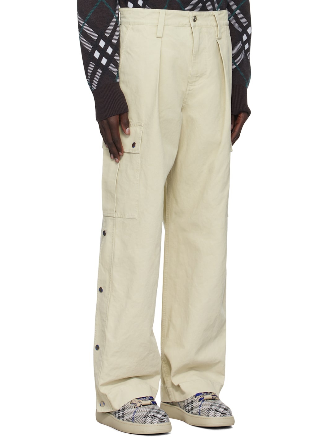 Off-White Cotton Cargo Pants - 2