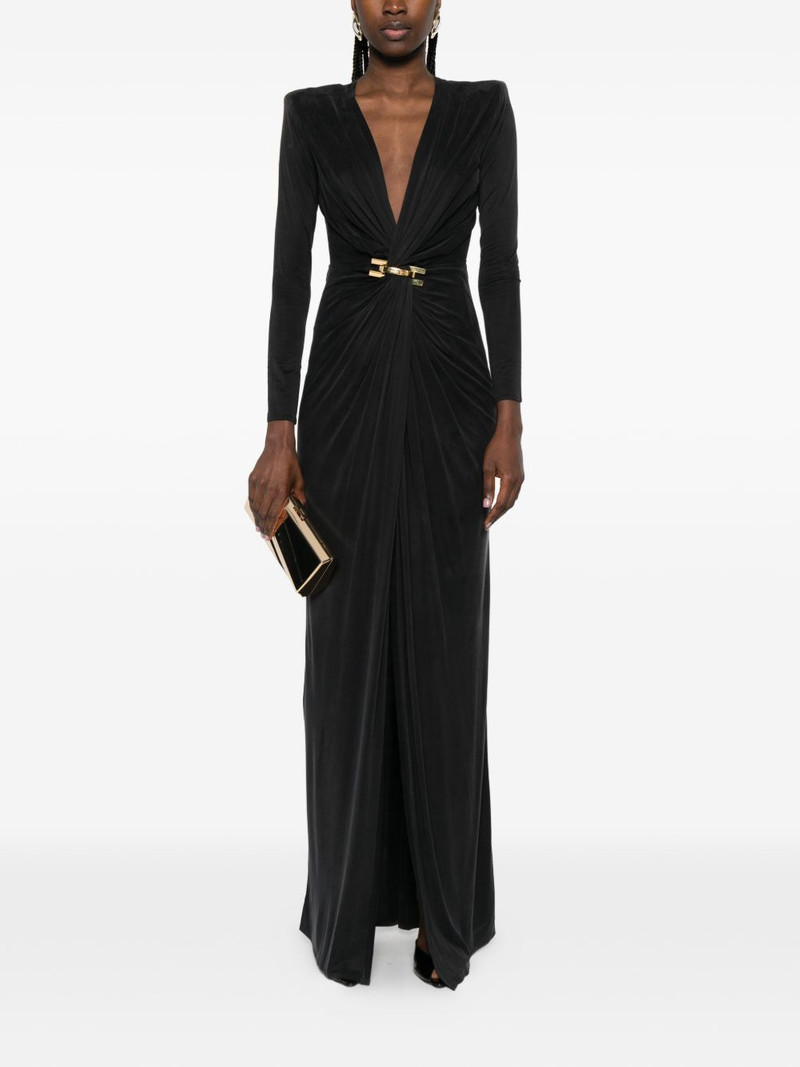 ELISABETTA FRANCHI V-neck long-sleeve maxi dress outlook