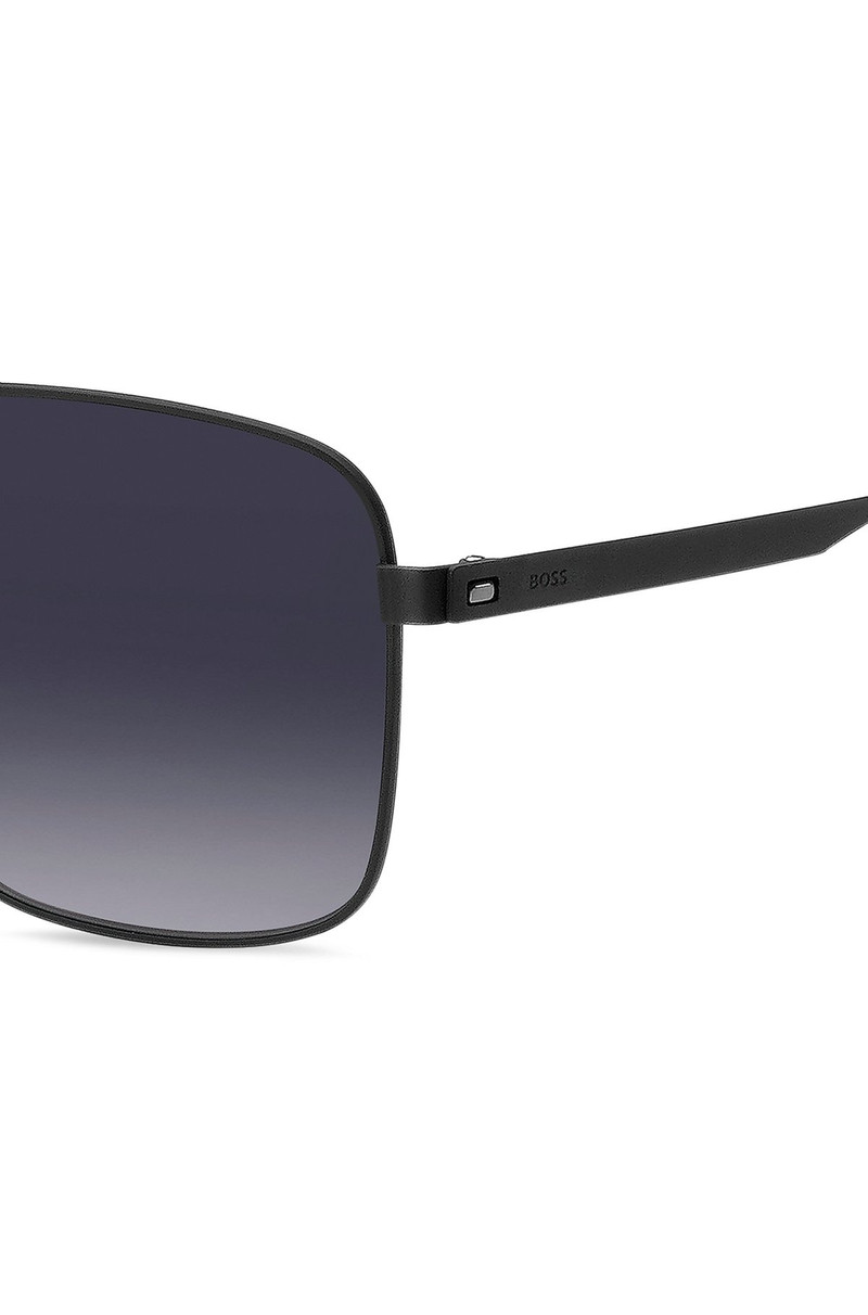 DOUBLE-BRIDGE SUNGLASSES IN BLACK STEEL 3