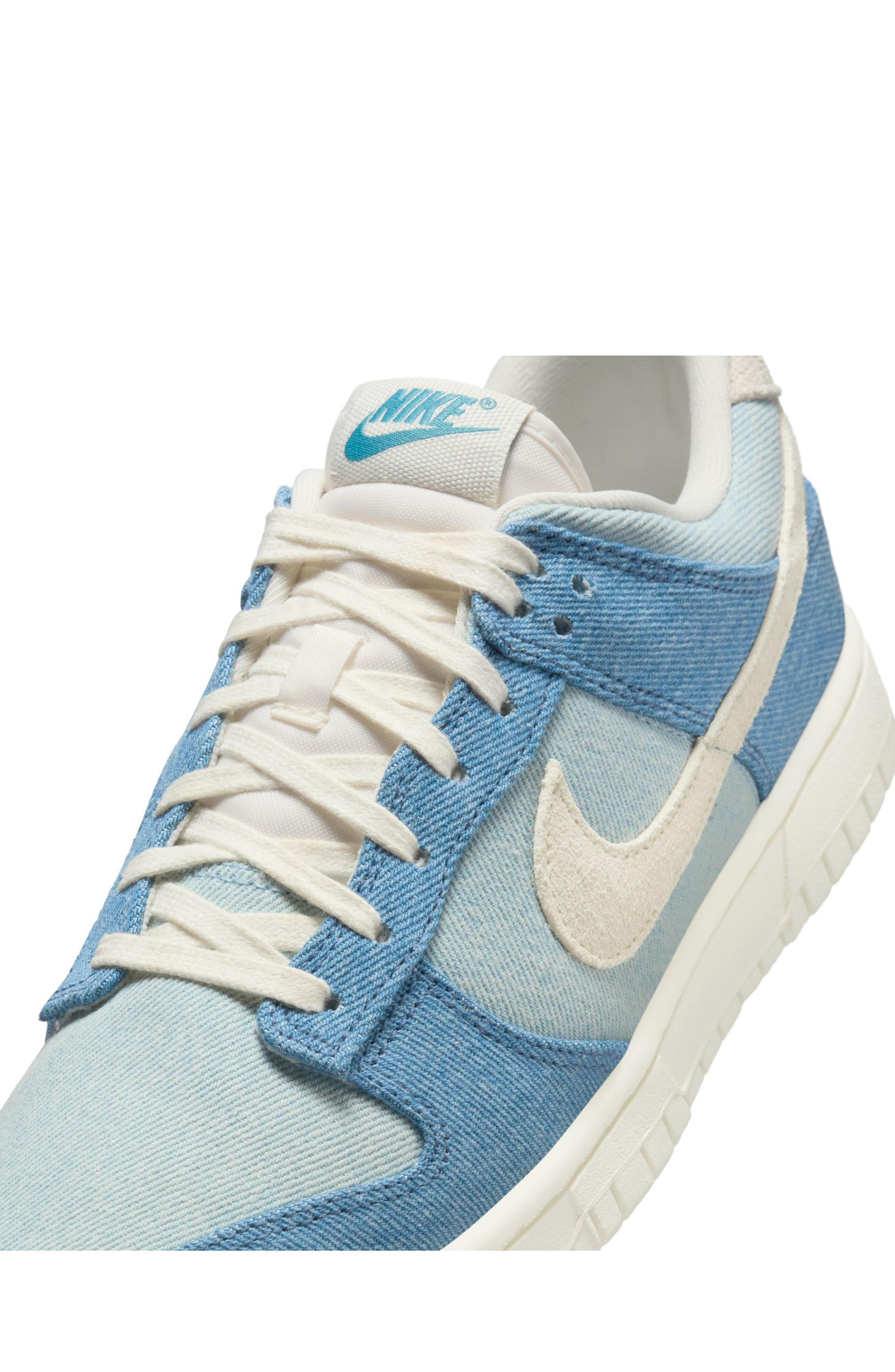 Nike Dunk Low Denim Basketball Sneaker in Smokey Blue/Ivory/Denim at Nordstrom - 8