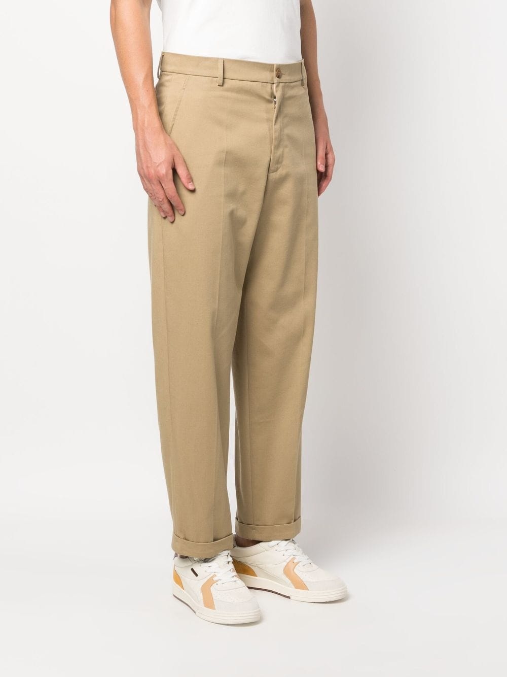 straight-leg cotton trousers - 3