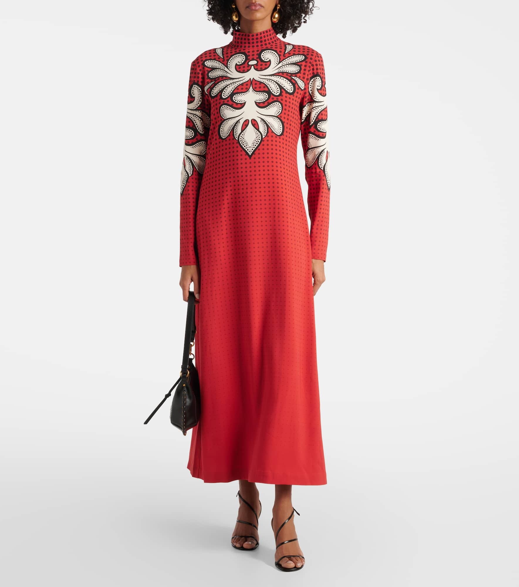 Halle printed satin midi dress - 2