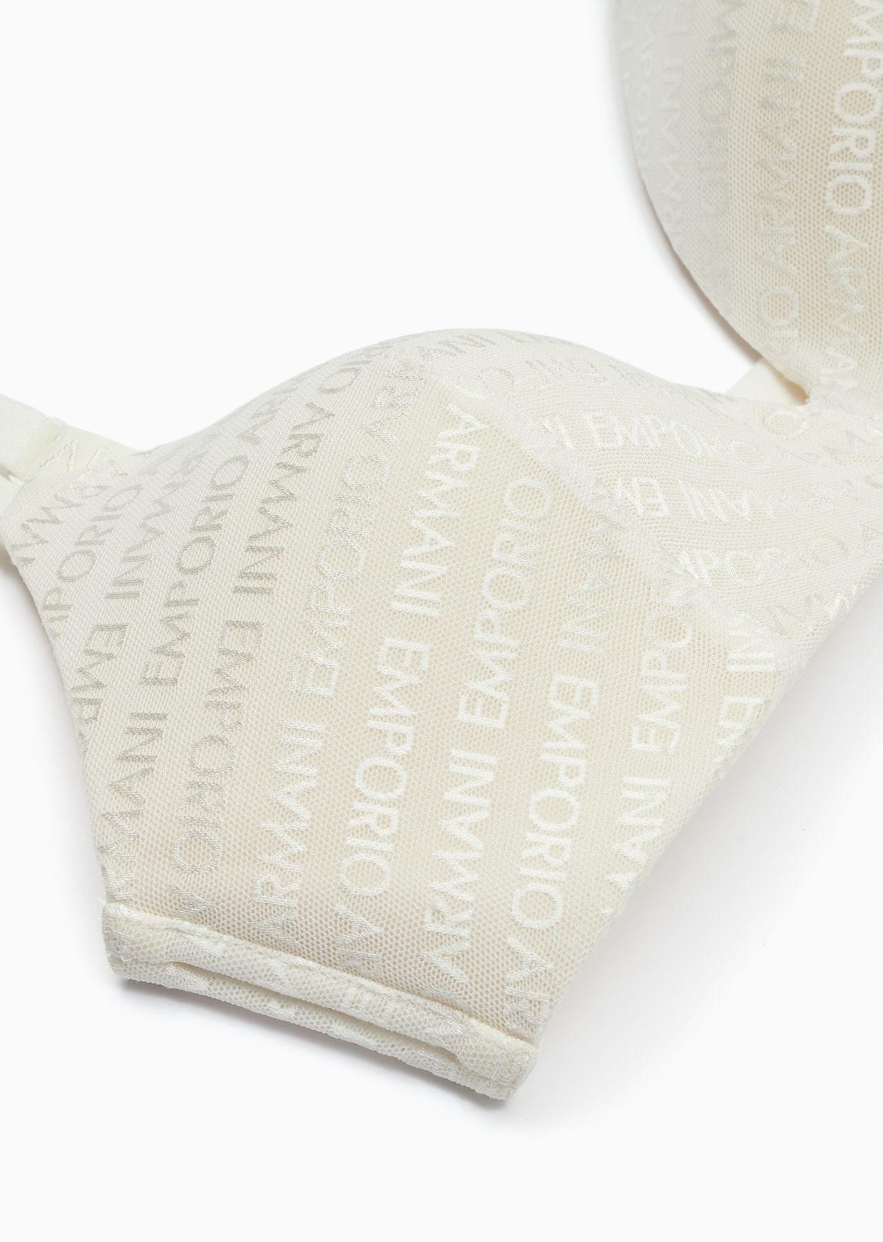 ASV padded triangle bra in recycled bonded mesh with all-over logo lettering - 4