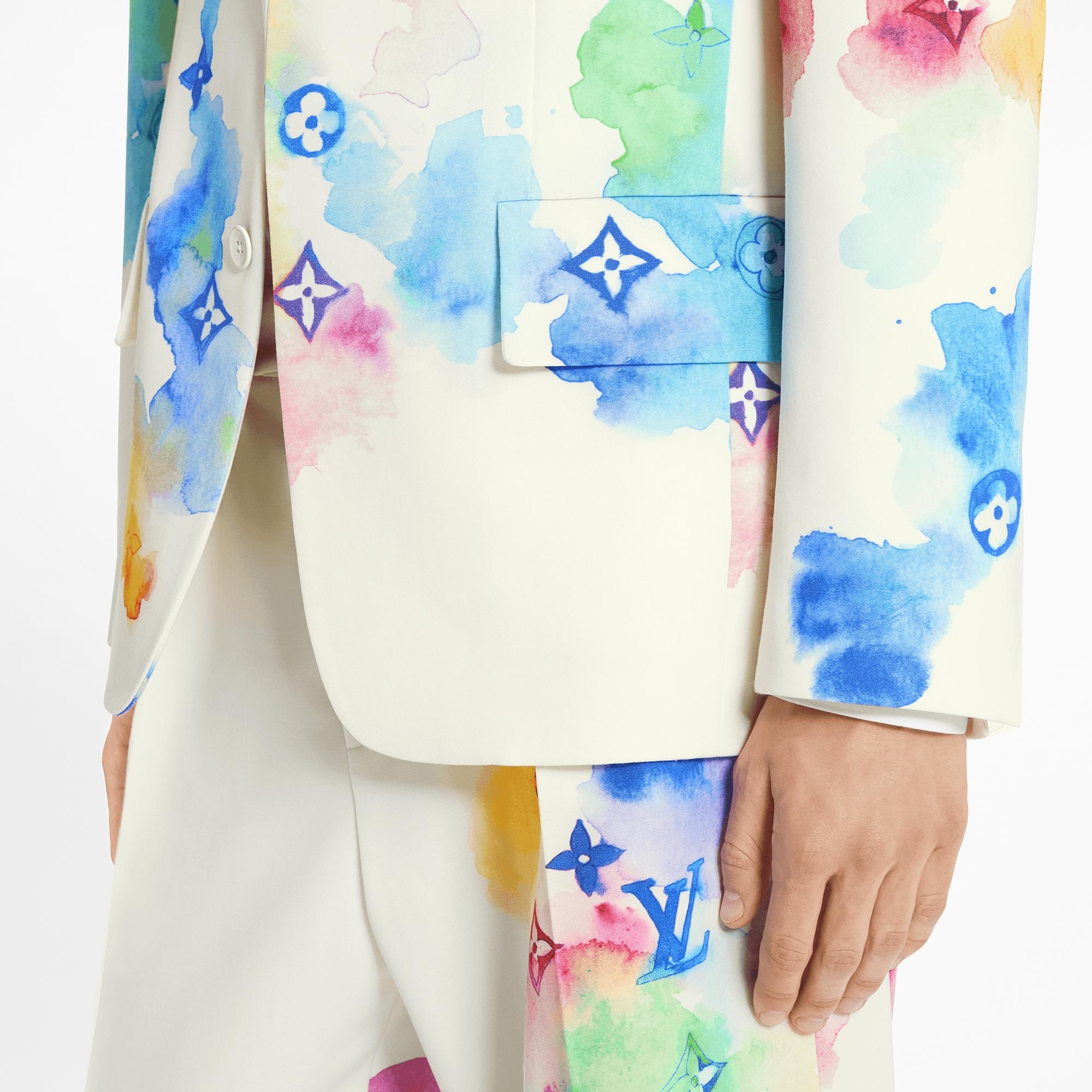 Watercolor Light Graphic Tailored Jacket - 4