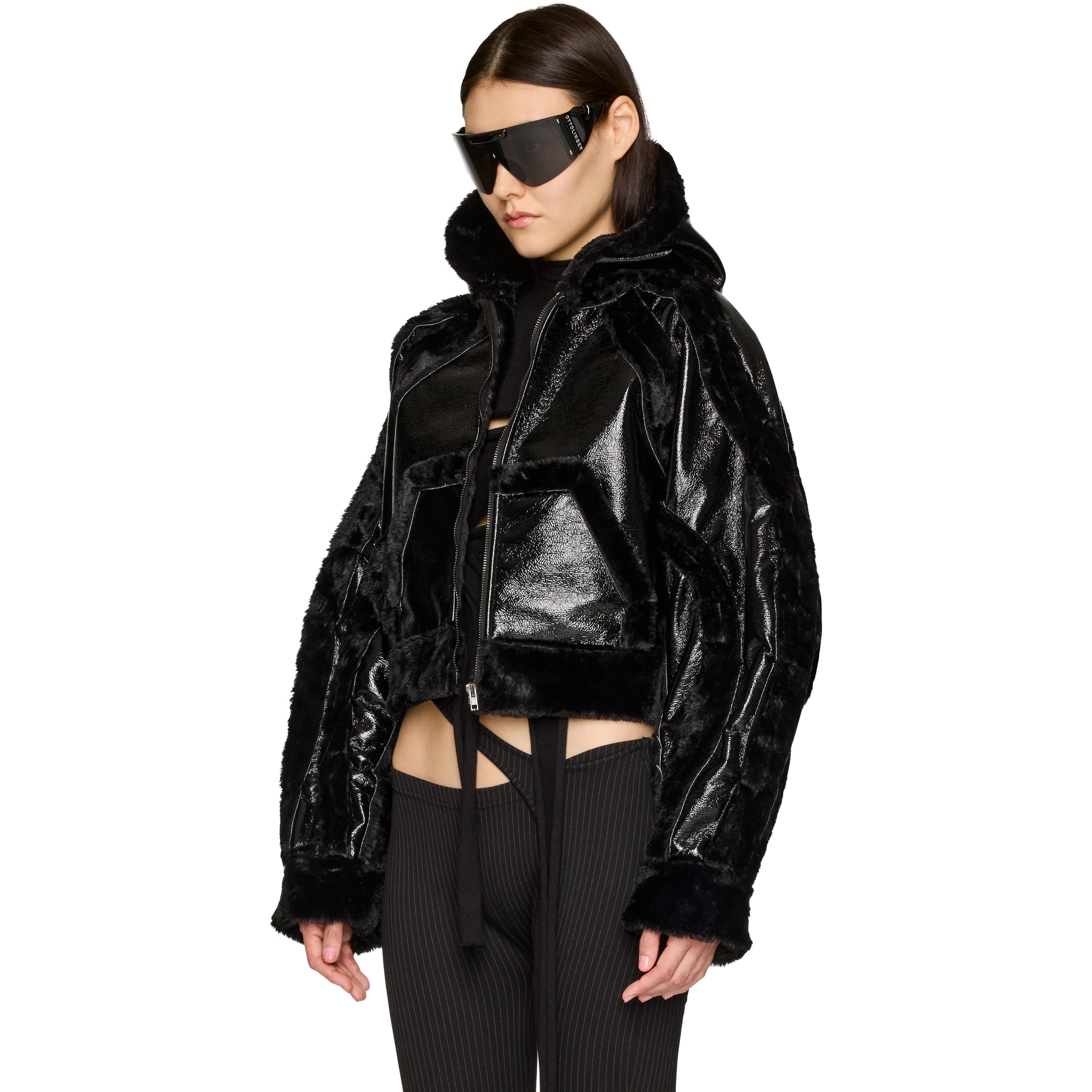 Fitted Multiline Shearling Jacket - 2