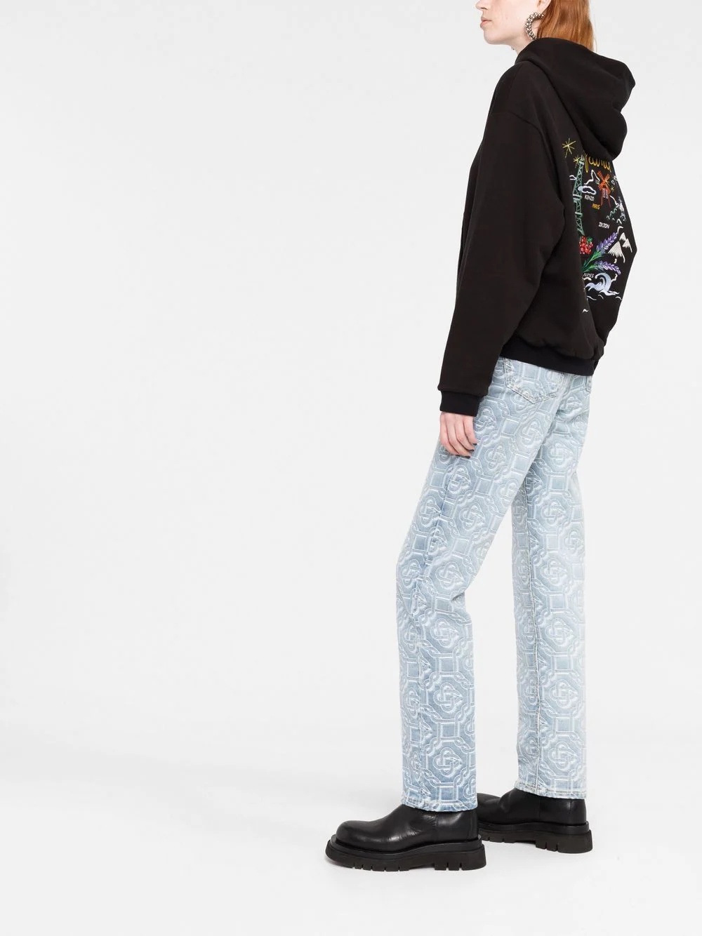 floral embroidery hoodie - 6