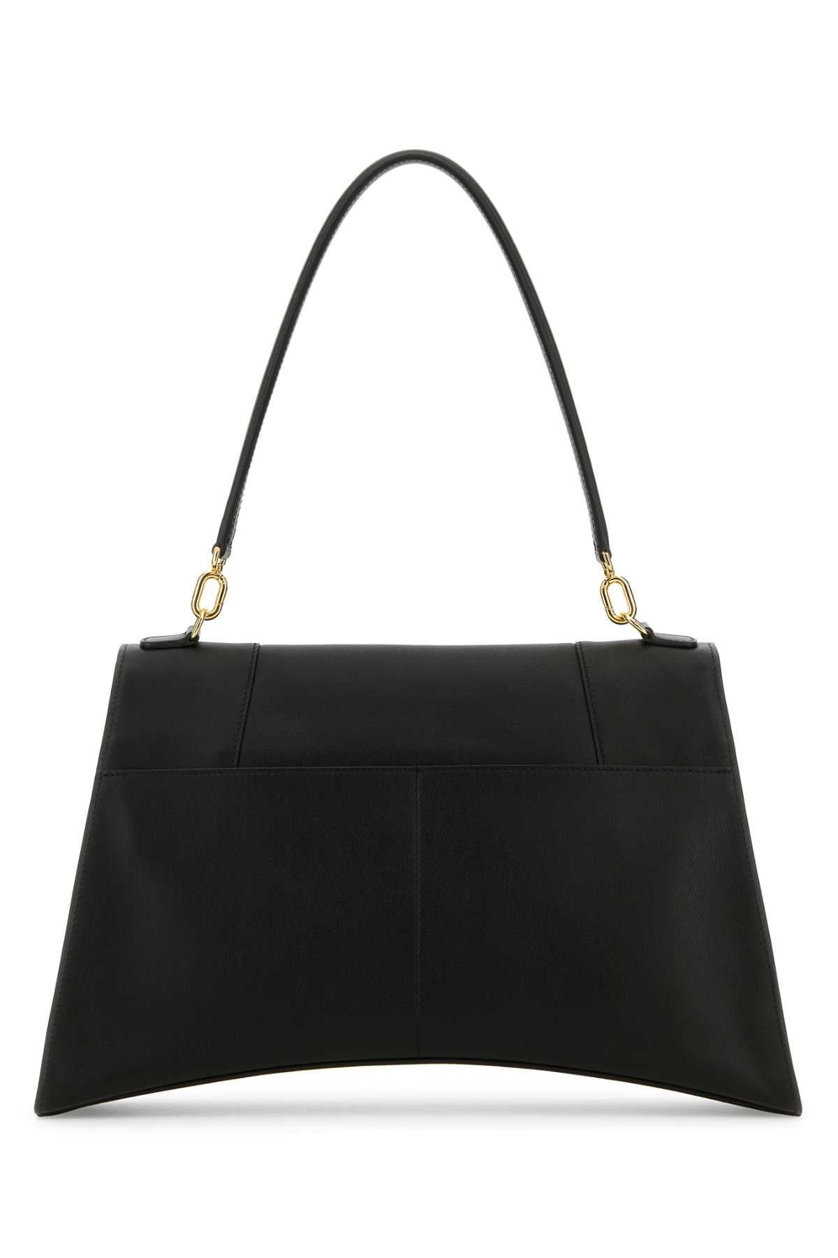 Balenciaga Women Black Leather Hourglass Shoulder Bag - 3