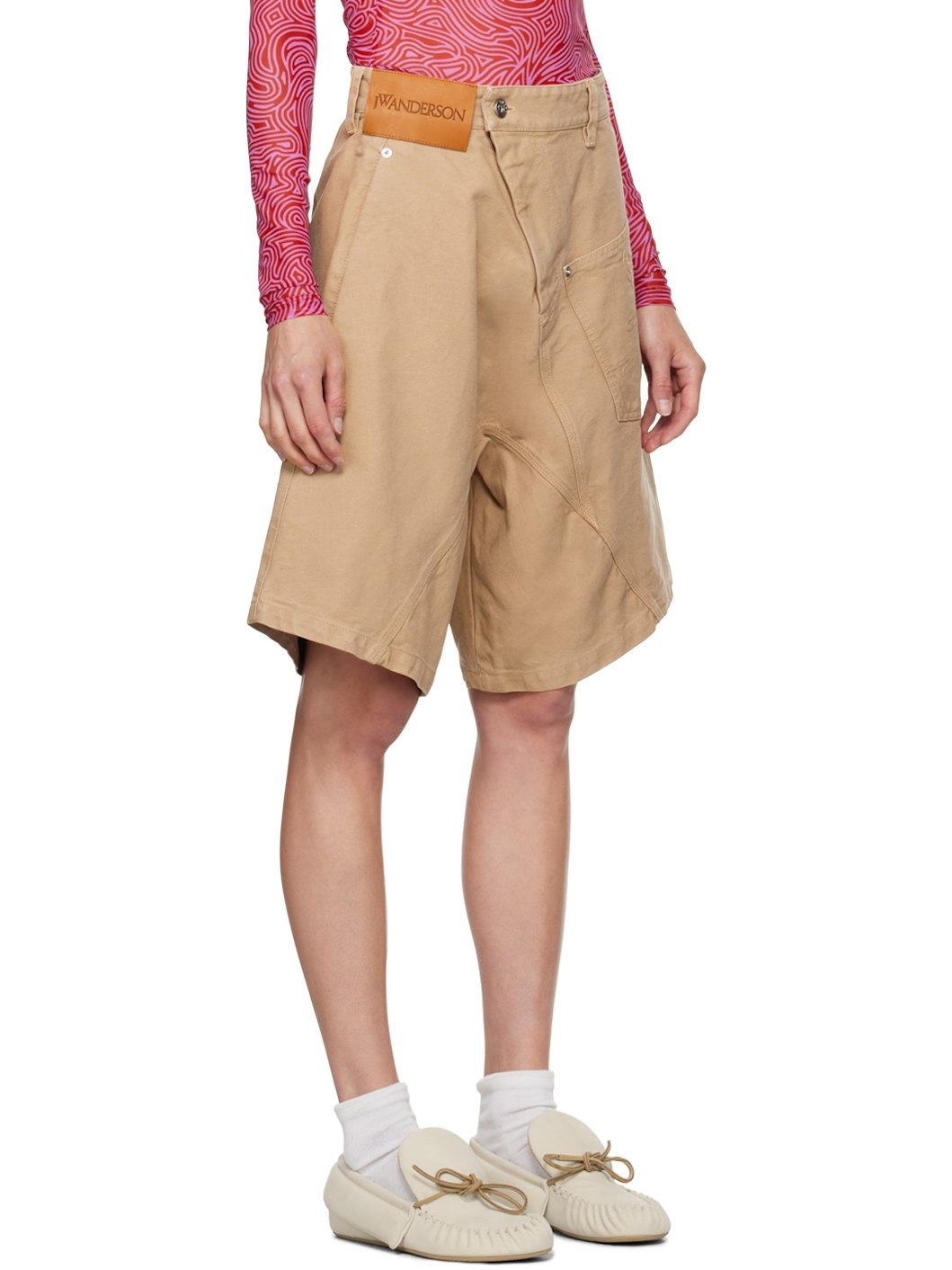 Tan Twisted Workwear Shorts - 2