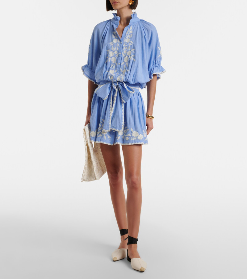 juliet dunn Embroidered cotton chambray minidress outlook