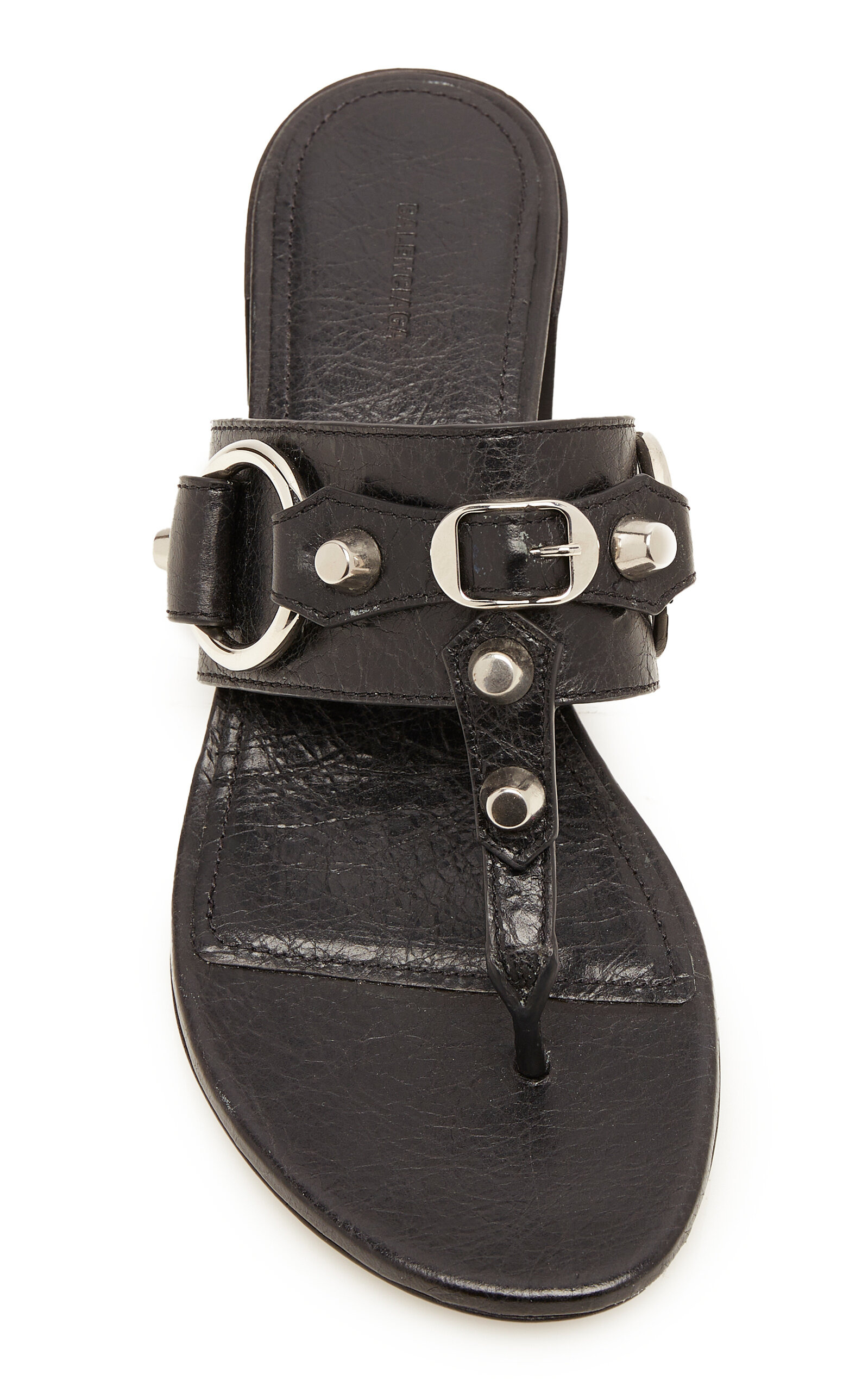 Cagole Leather Thong Sandals black - 3