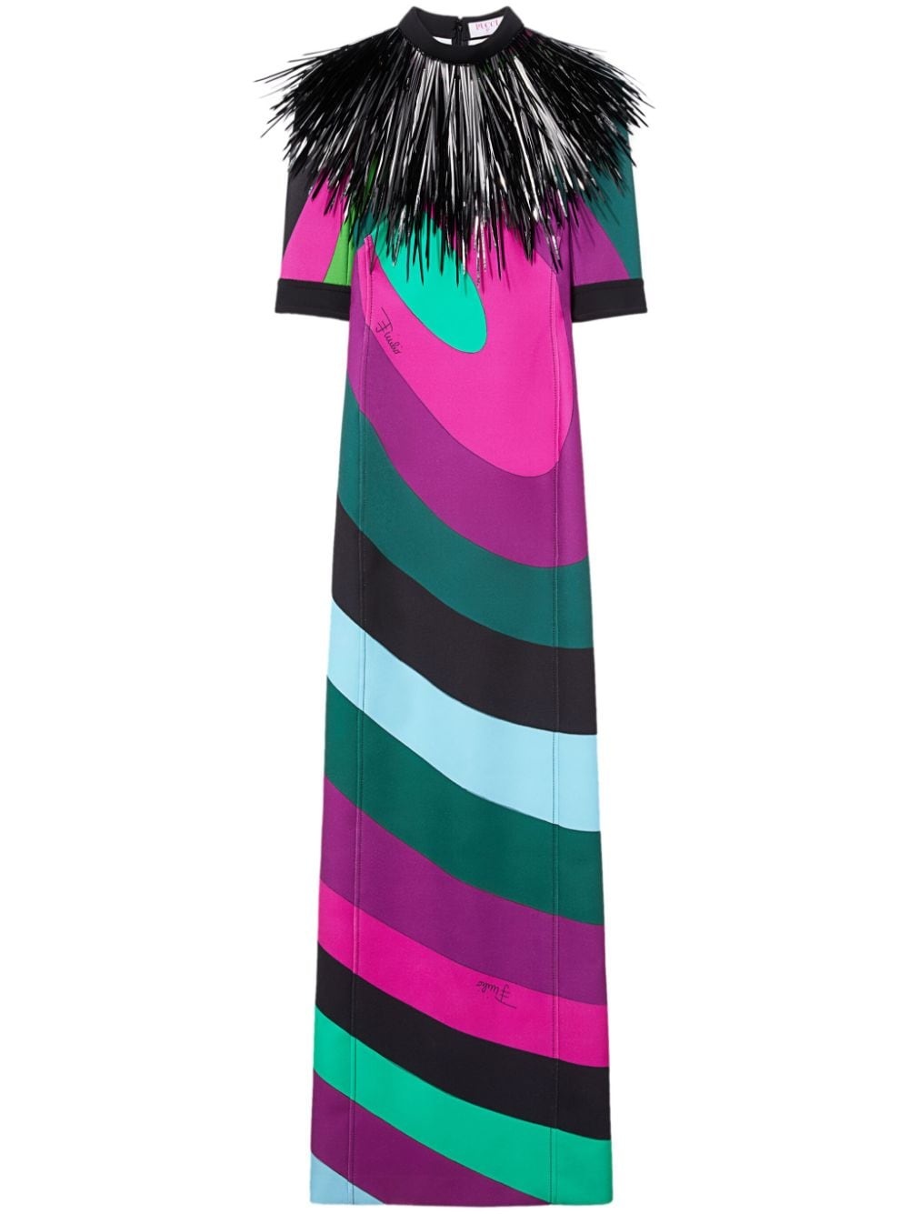 Iride-print crepe maxi dress - 1