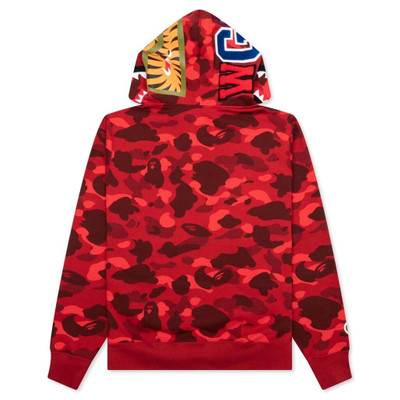 A BATHING APE® COLOR CAMO SHARK PULLOVER HOODIE - RED outlook