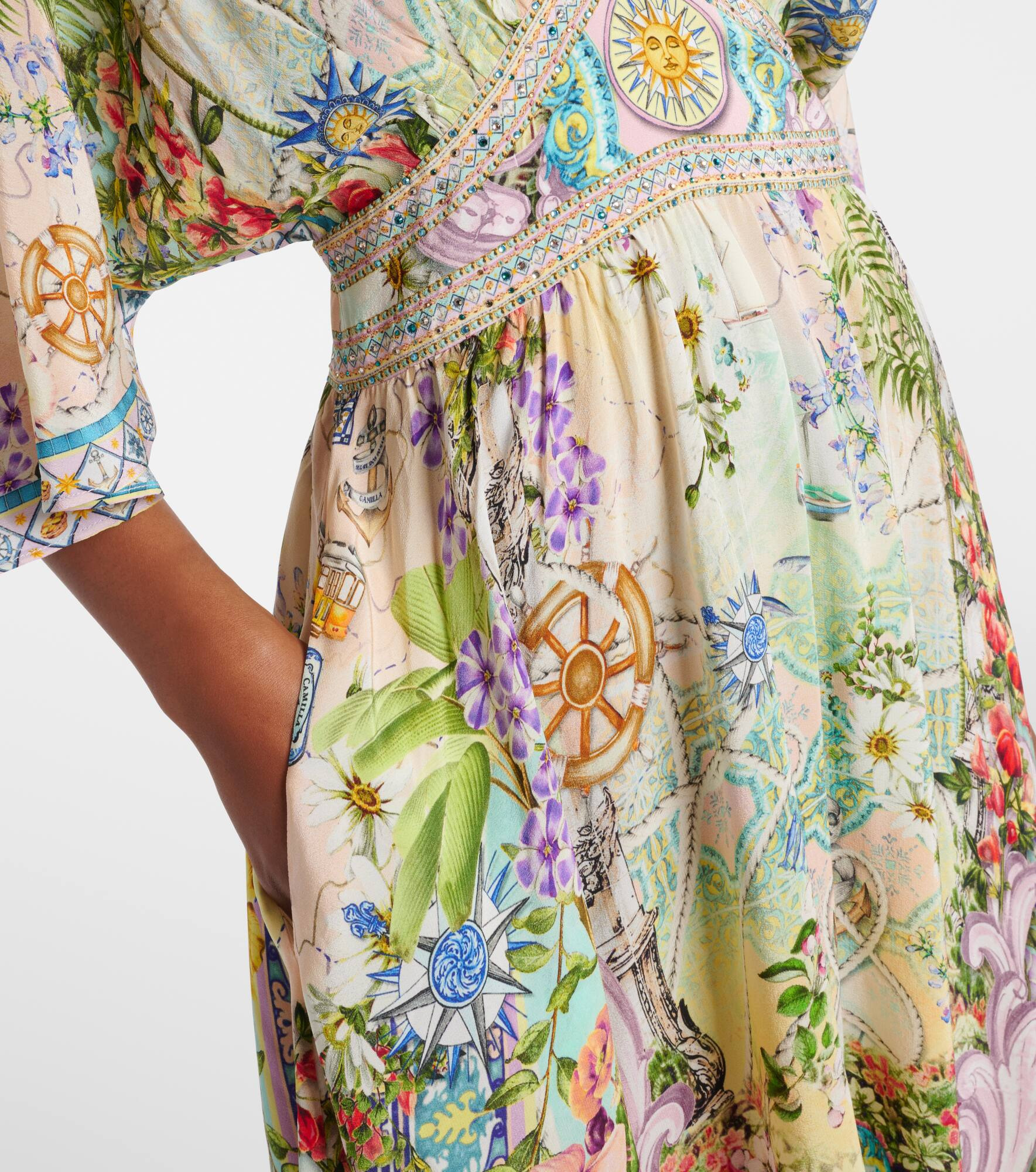 Embellished silk maxi dress - 5